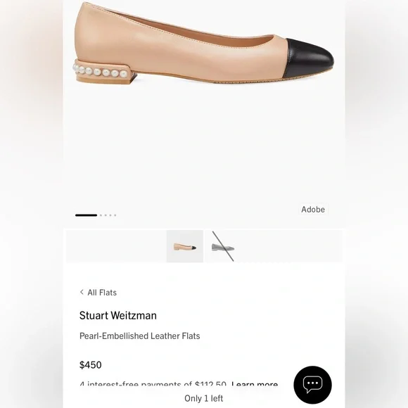 STUART WEITZMAN Women's Pearl Slip On Cap Toe Flats - Picture 4 of 10